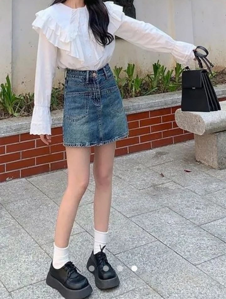 Ruffle Placket Blouse