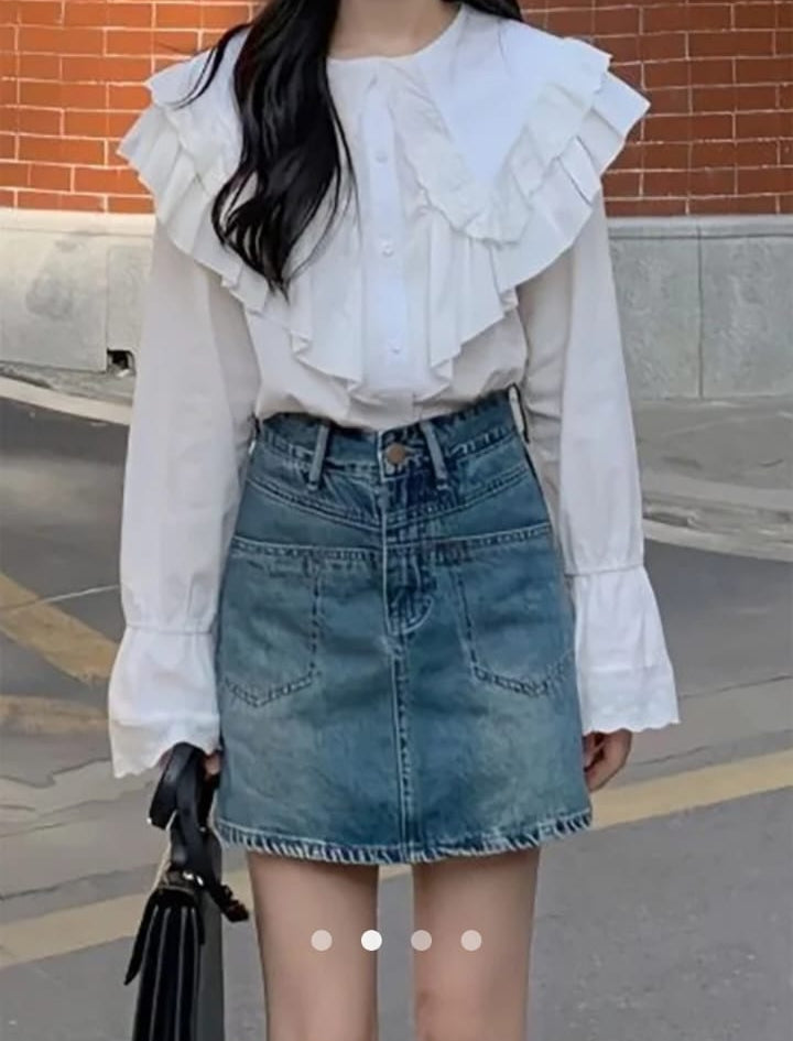 Ruffle Placket Blouse