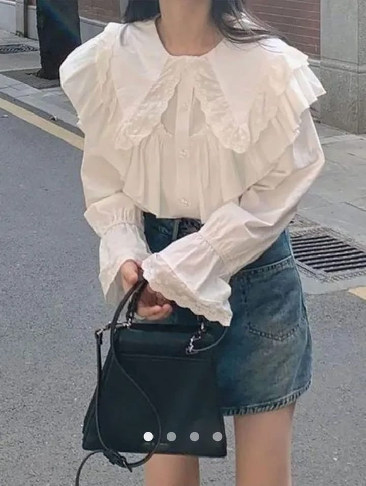 Ruffle Placket Blouse
