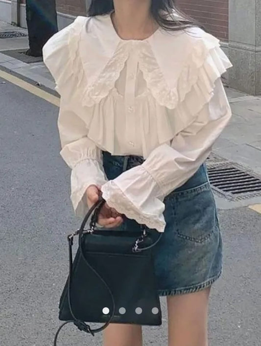 Ruffle Placket Blouse