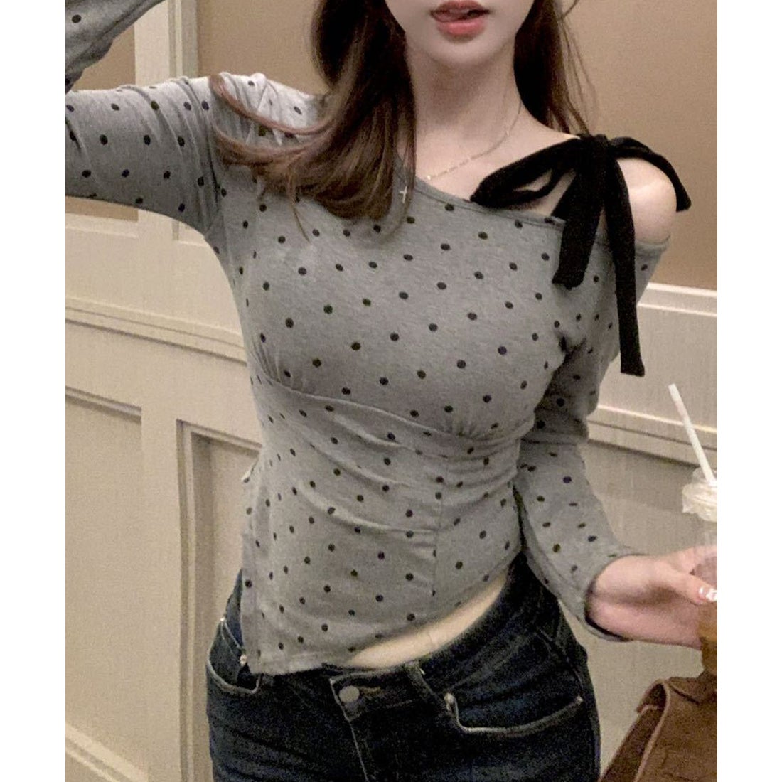 Asymmetrical Printed Padded Top