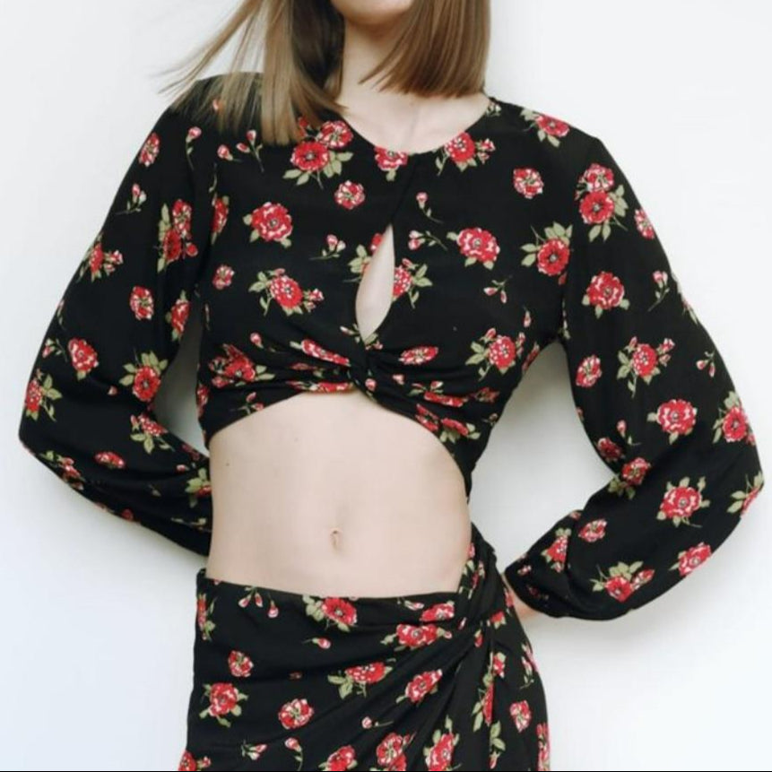 ZARA Printed Crop Top