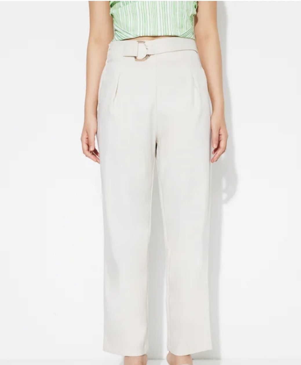 Belted Straight Leg Pants
