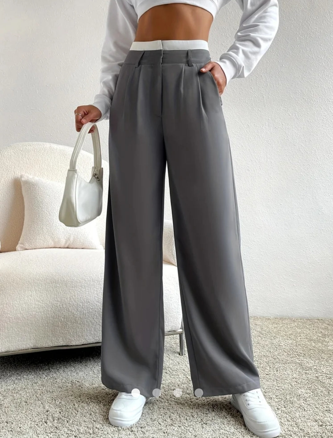 Colour Block Straight Leg Pant
