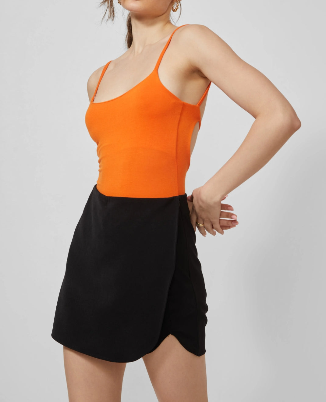 Solid Layered Wrap Skorts