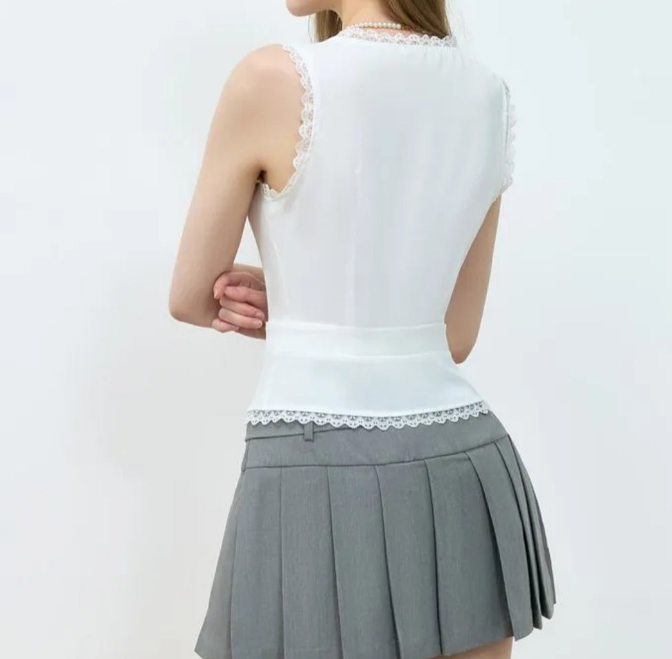 Lace Trimmed Tank Top