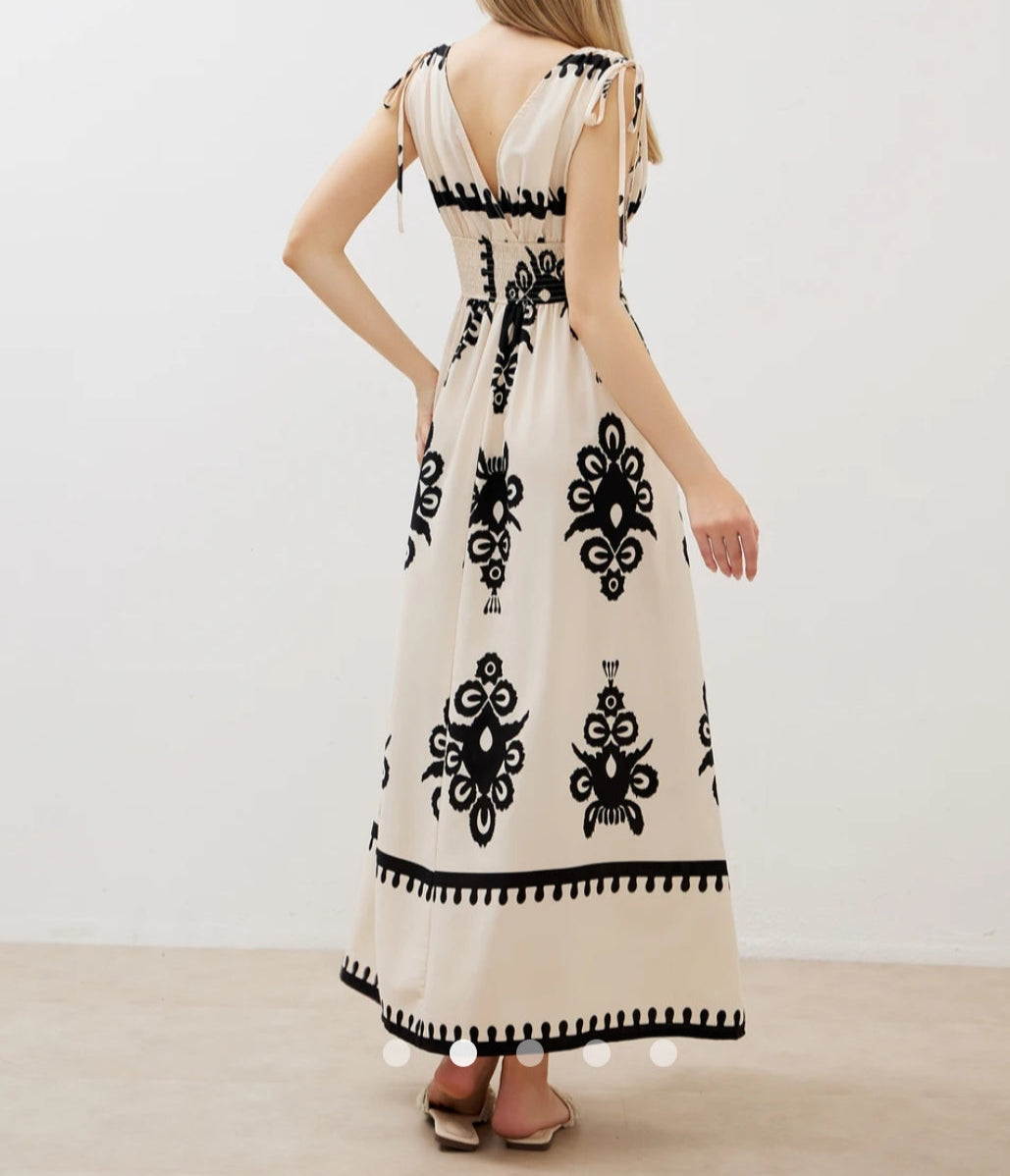 Drawstring A-Line Dress