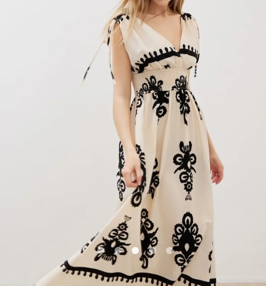 Drawstring A-Line Dress