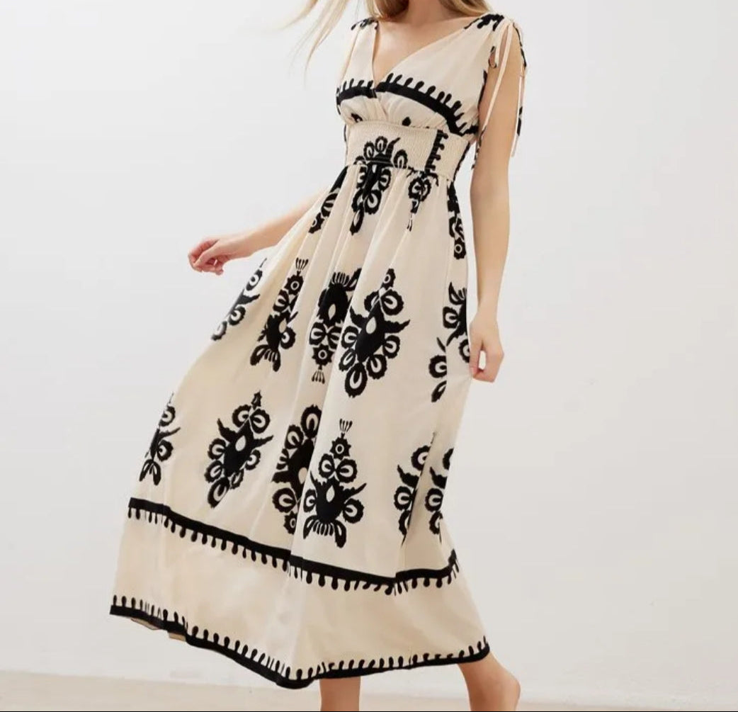 Drawstring A-Line Dress