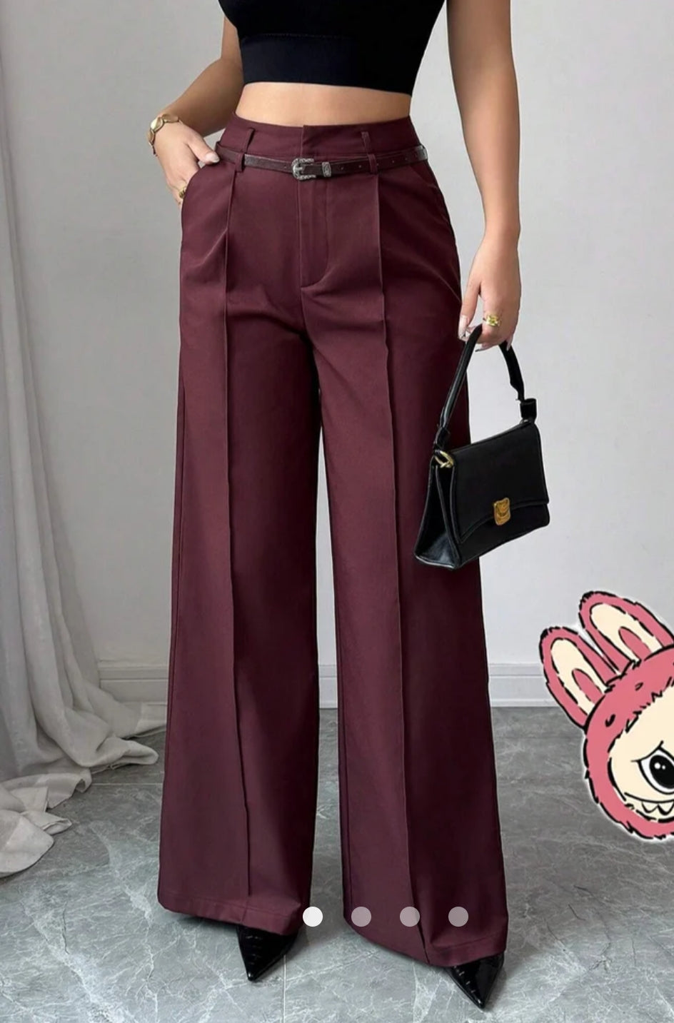 Belted Straight Leg Pants