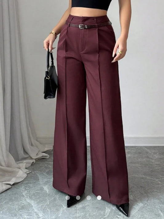 Belted Straight Leg Pants