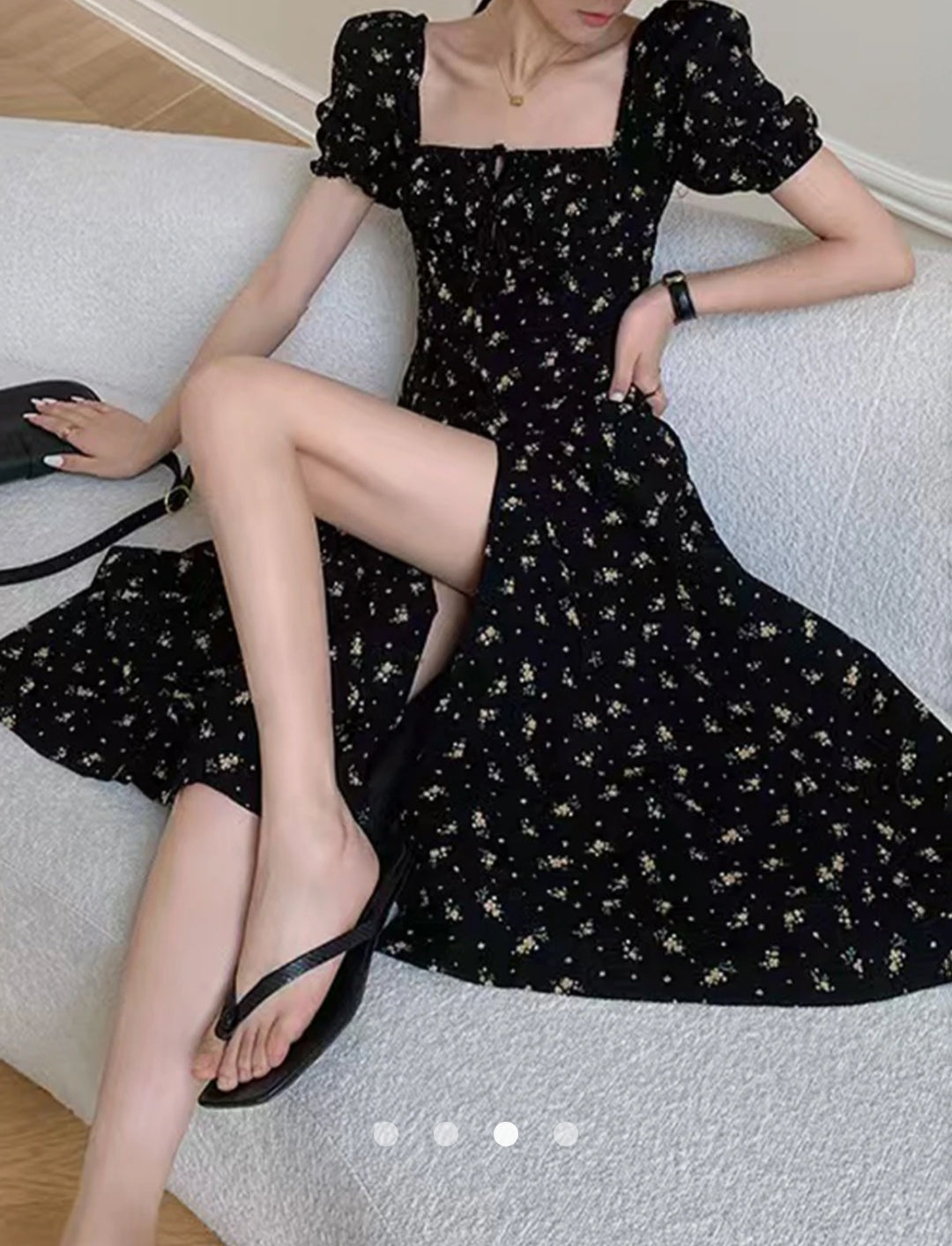 Lace Up A-Line Dress