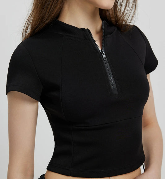 Cropped Top With Zipper