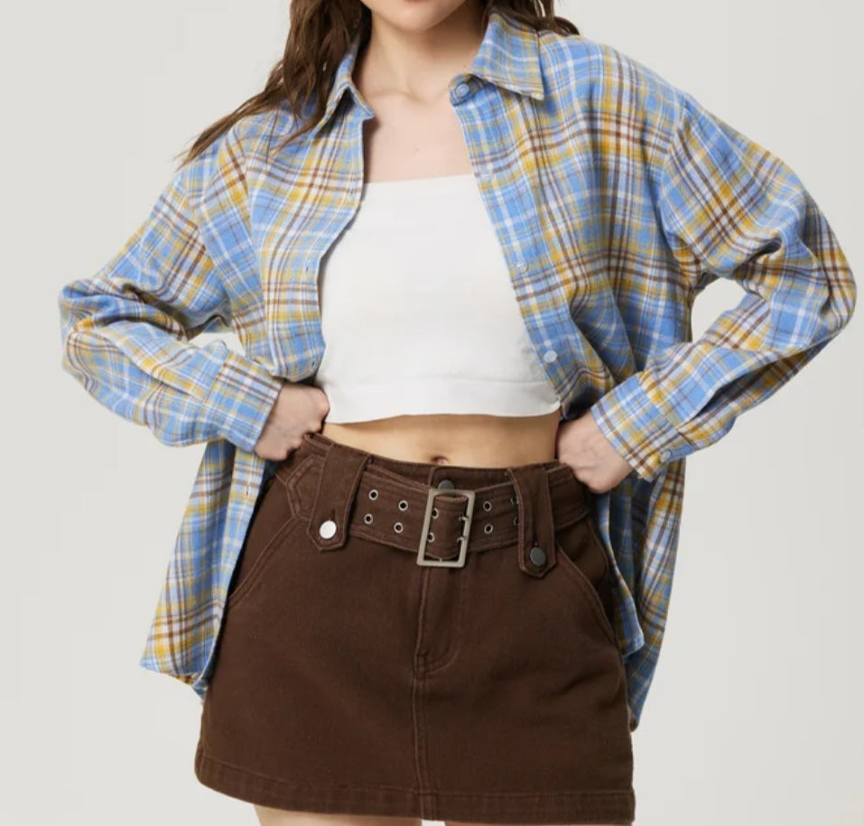 Colour Block Placket Blouse