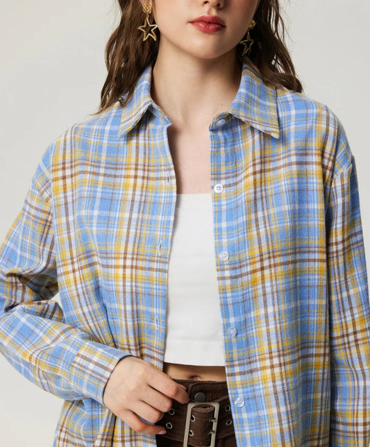 Colour Block Placket Blouse