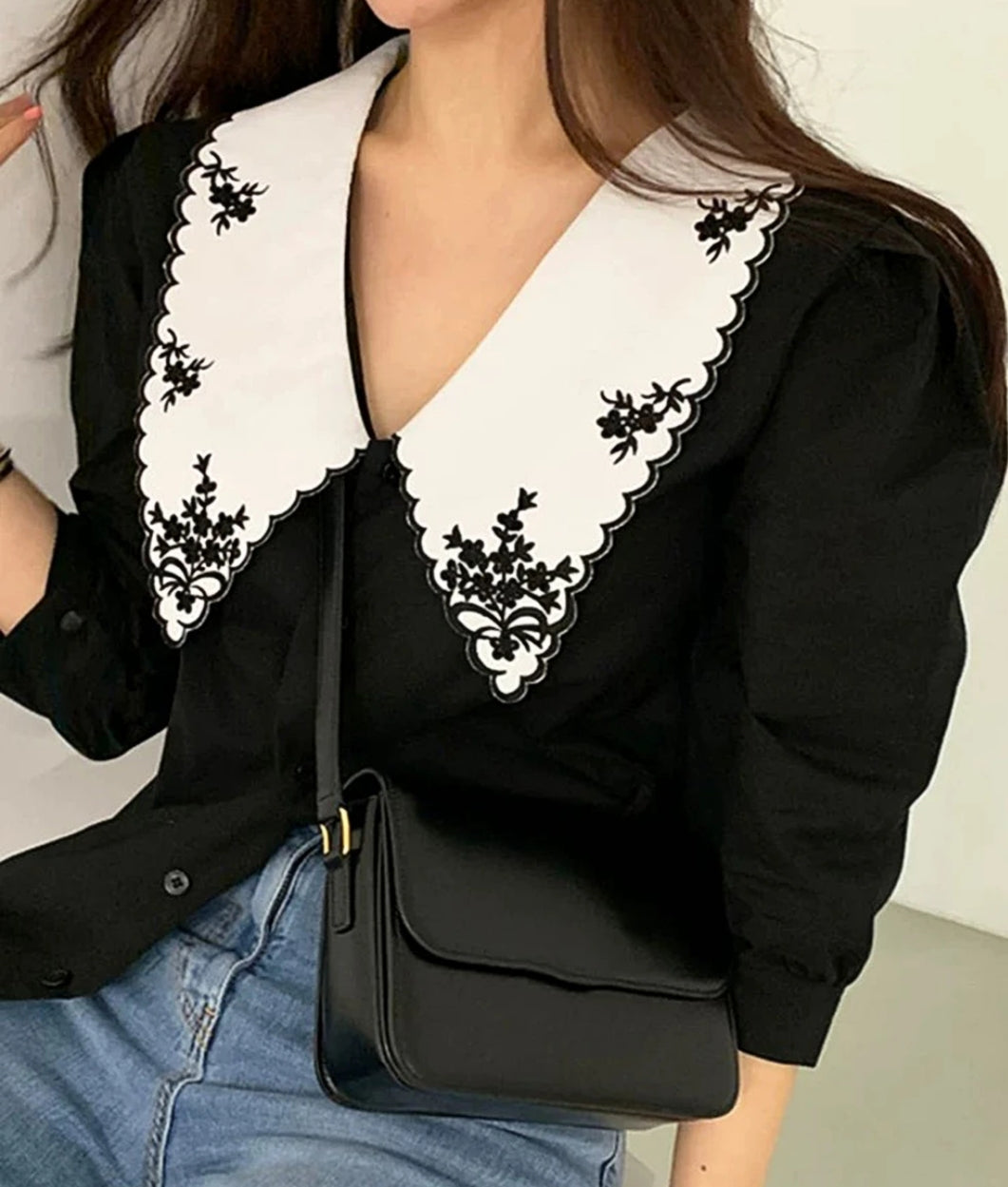 Patchwork Placket Blouse