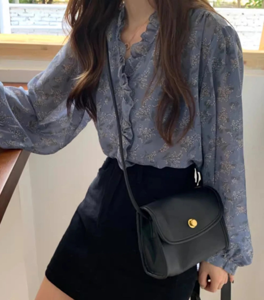 Lettuce Trim Placket Blouse