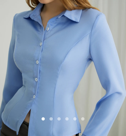 Ruffle Placket Blouse