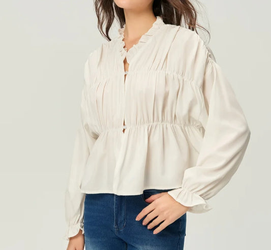 Ruffle Placket Blouse