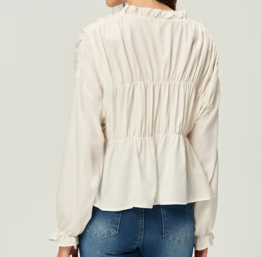 Ruffle Placket Blouse
