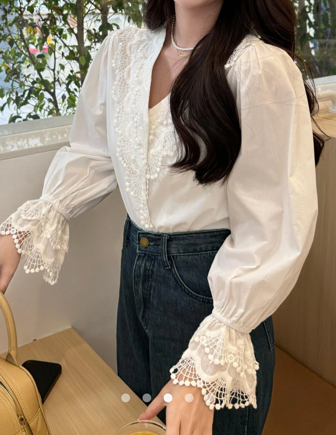 Ruffle Placket Blouse