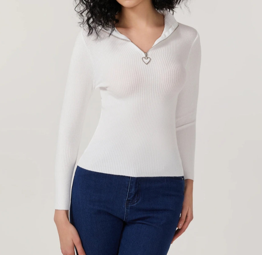Zipper Knit Top