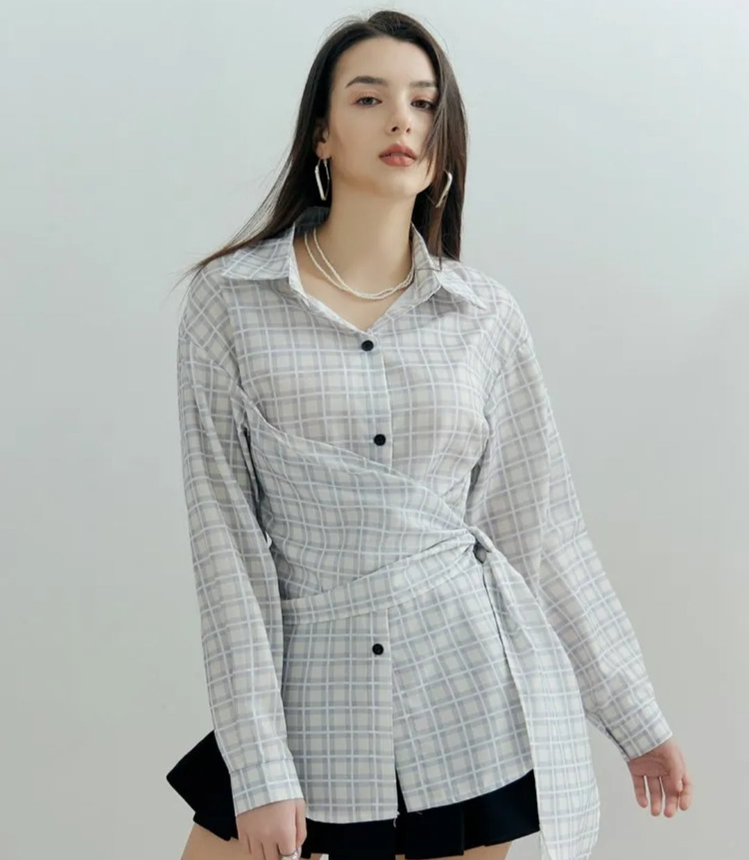 Belted Placket Blouse
