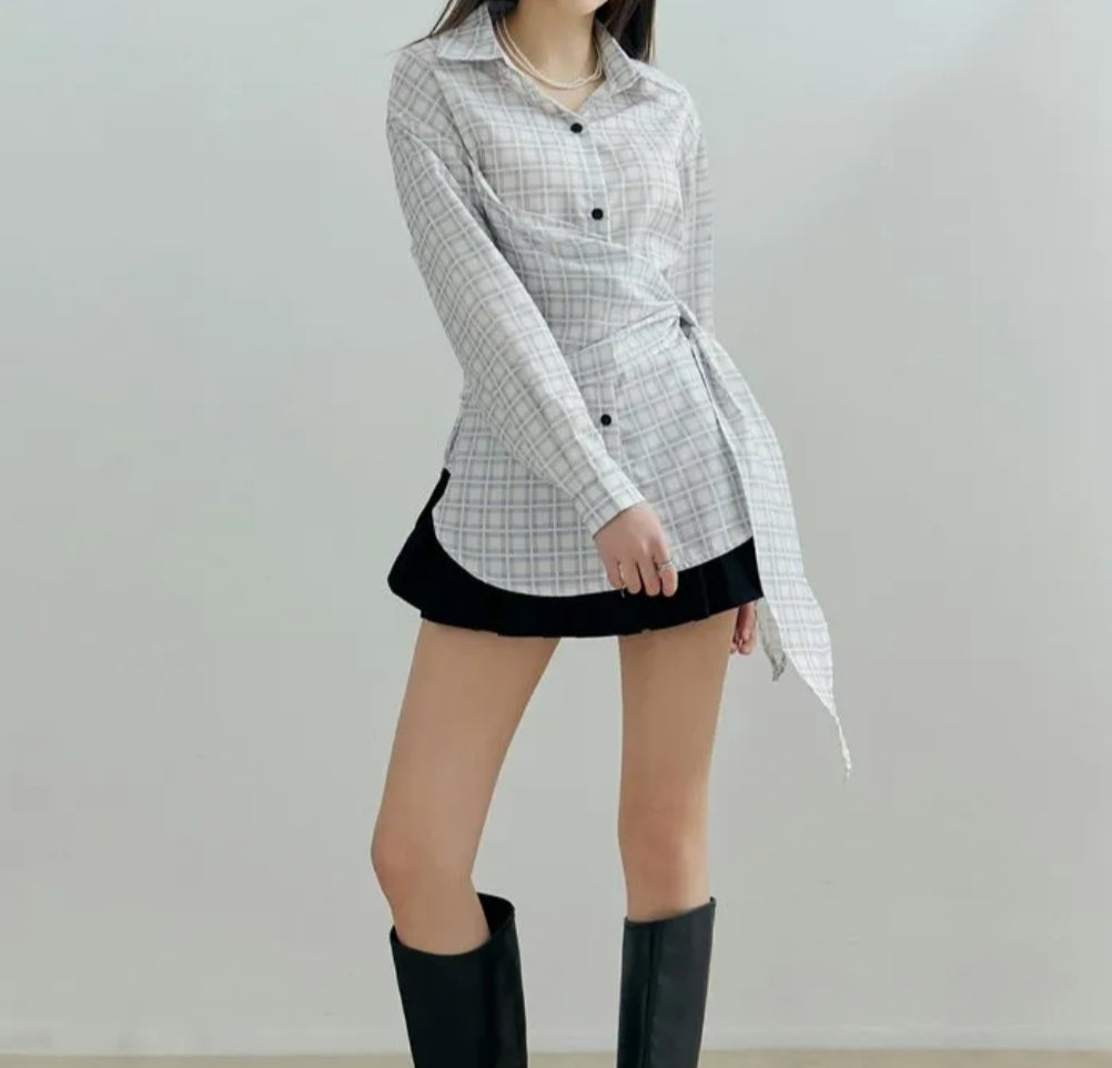 Belted Placket Blouse