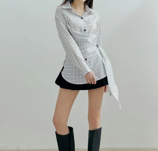 Belted Placket Blouse