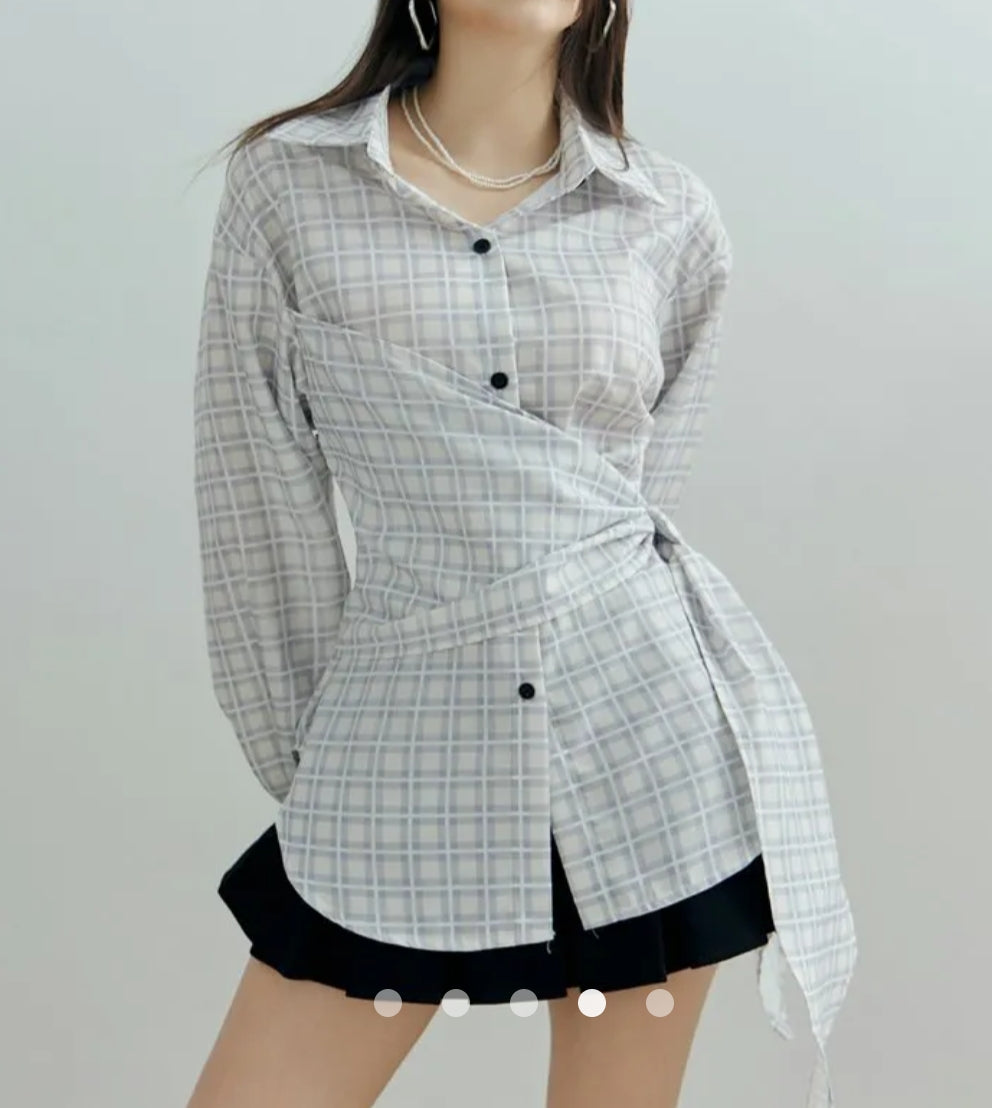 Belted Placket Blouse