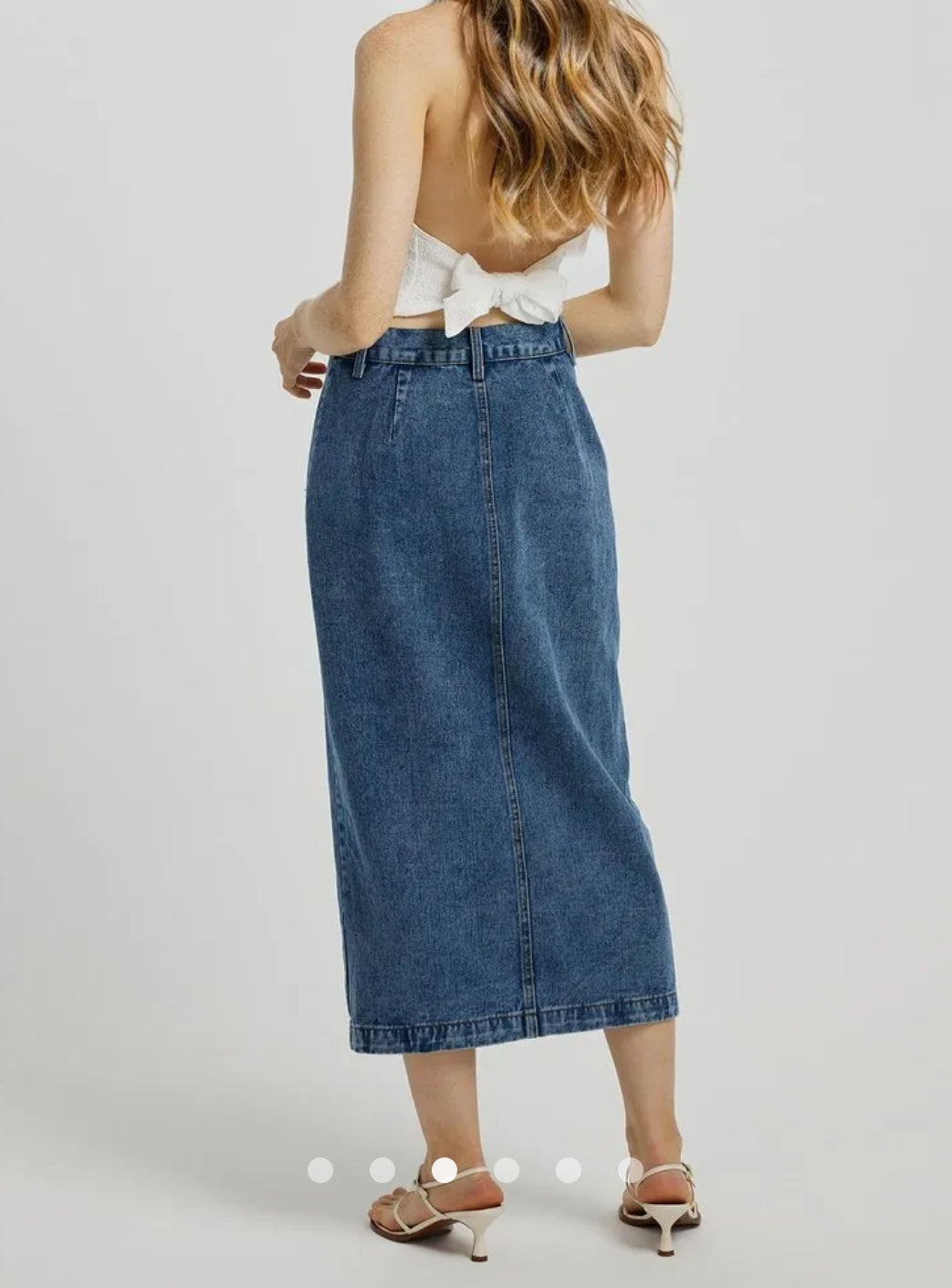 Side button Denim Skirt
