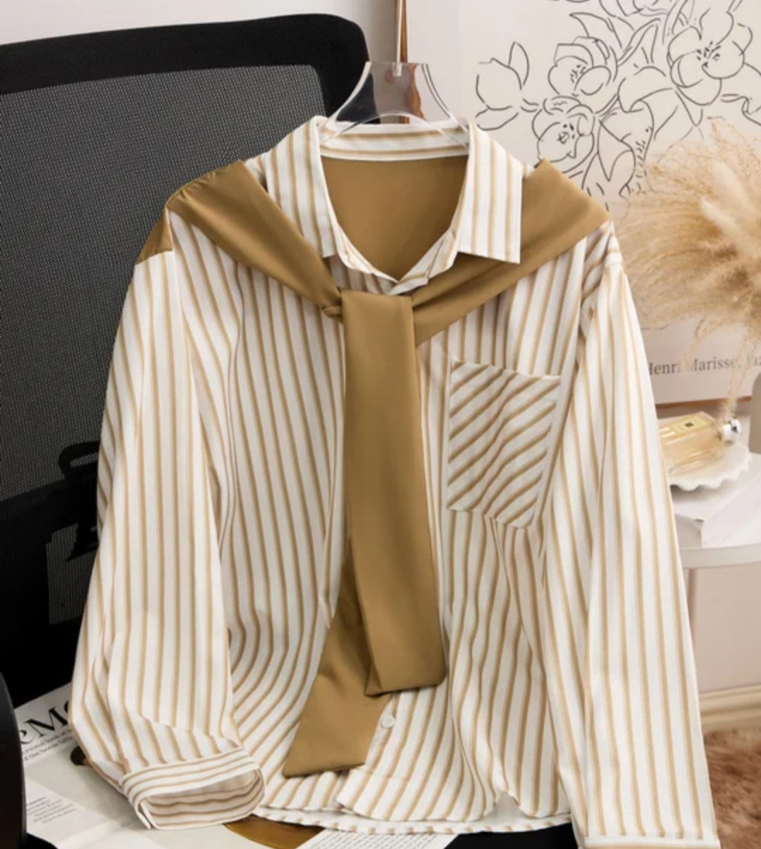 Shawl Fake Two Piece Shirt