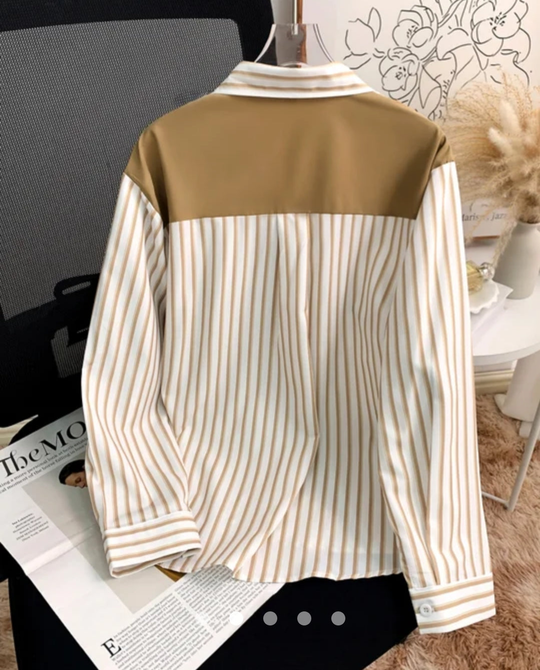 Shawl Fake Two Piece Shirt