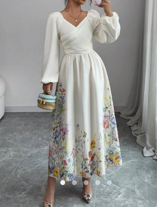 Printed A-Line Dress