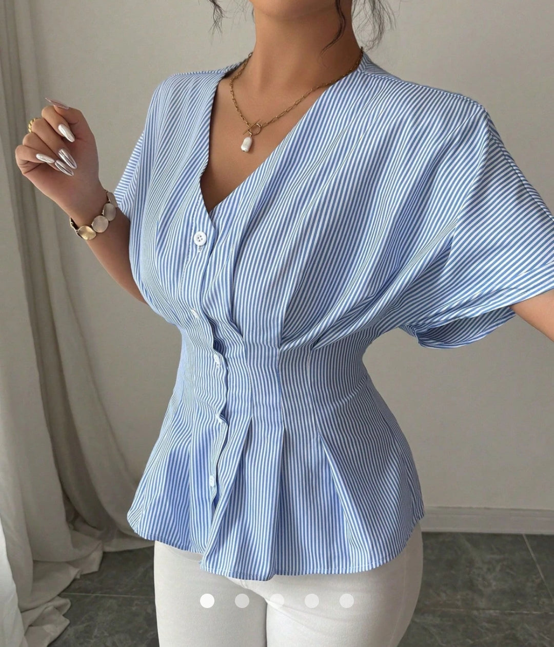 Gathered Placket Blouse
