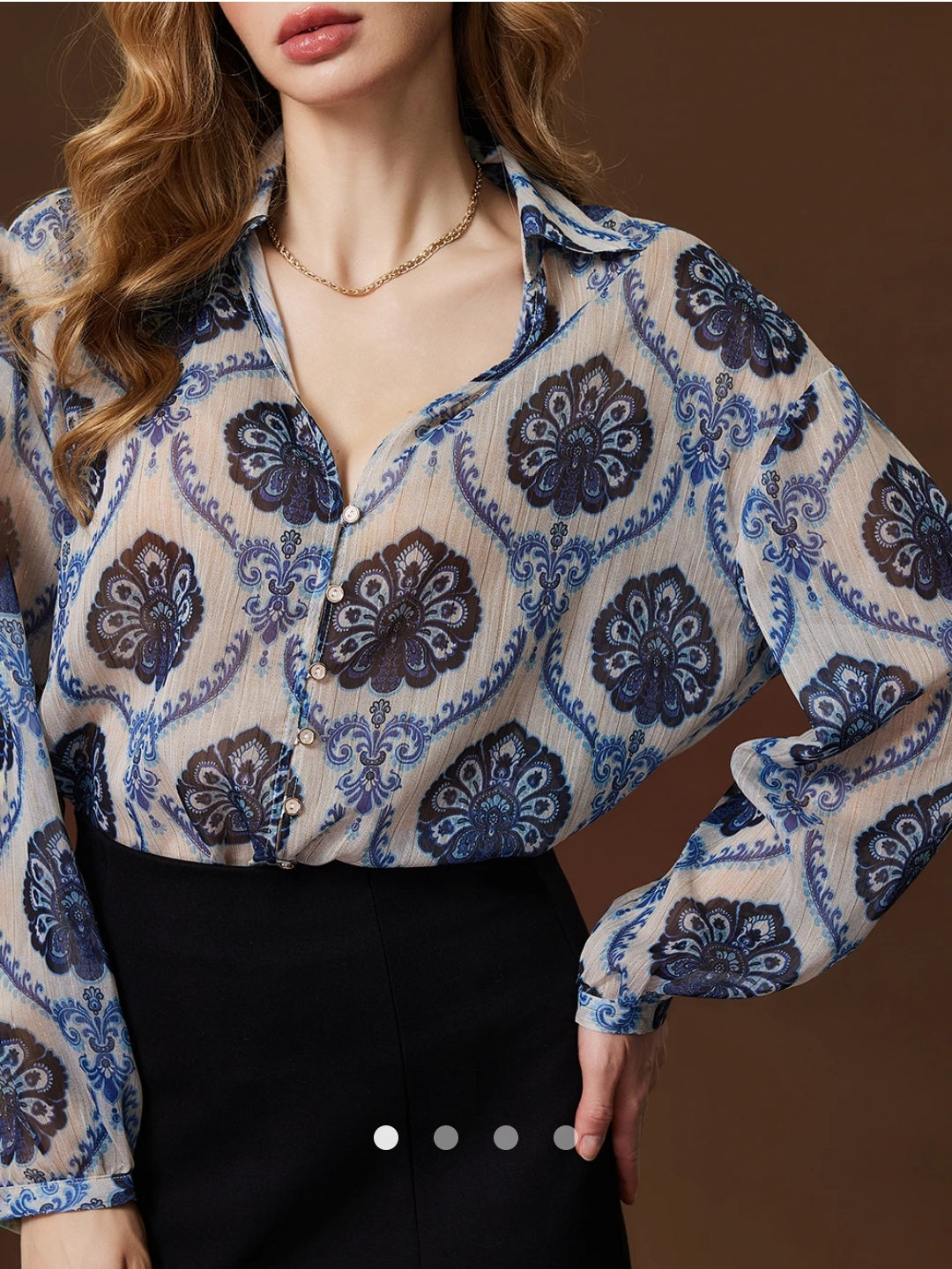 Sheer Placket Blouse