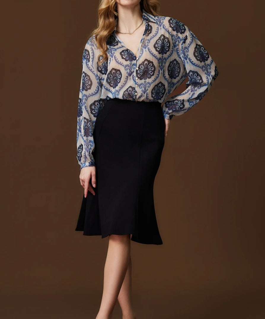Sheer Placket Blouse