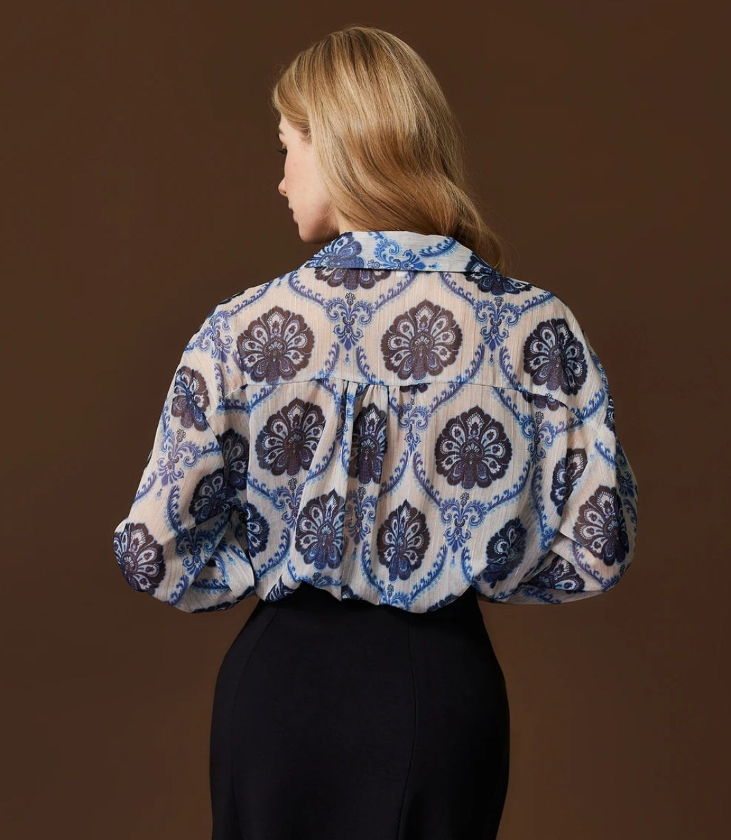 Sheer Placket Blouse