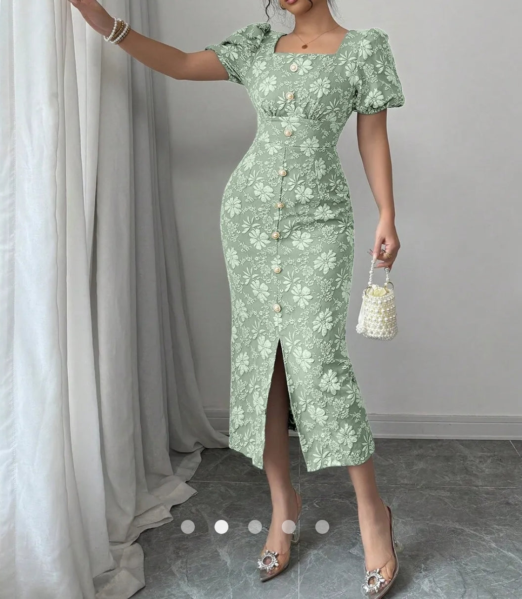 Buttoned Bodycon Dress