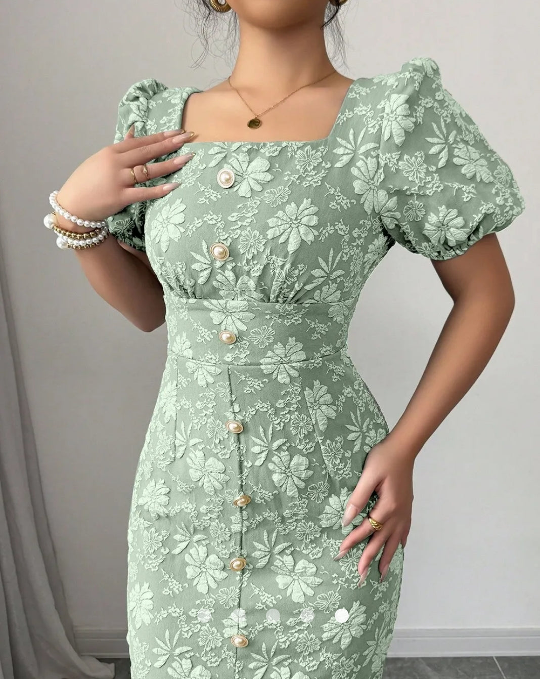 Buttoned Bodycon Dress