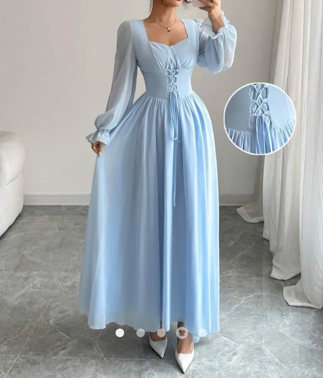 Drawstring A-Line Dress