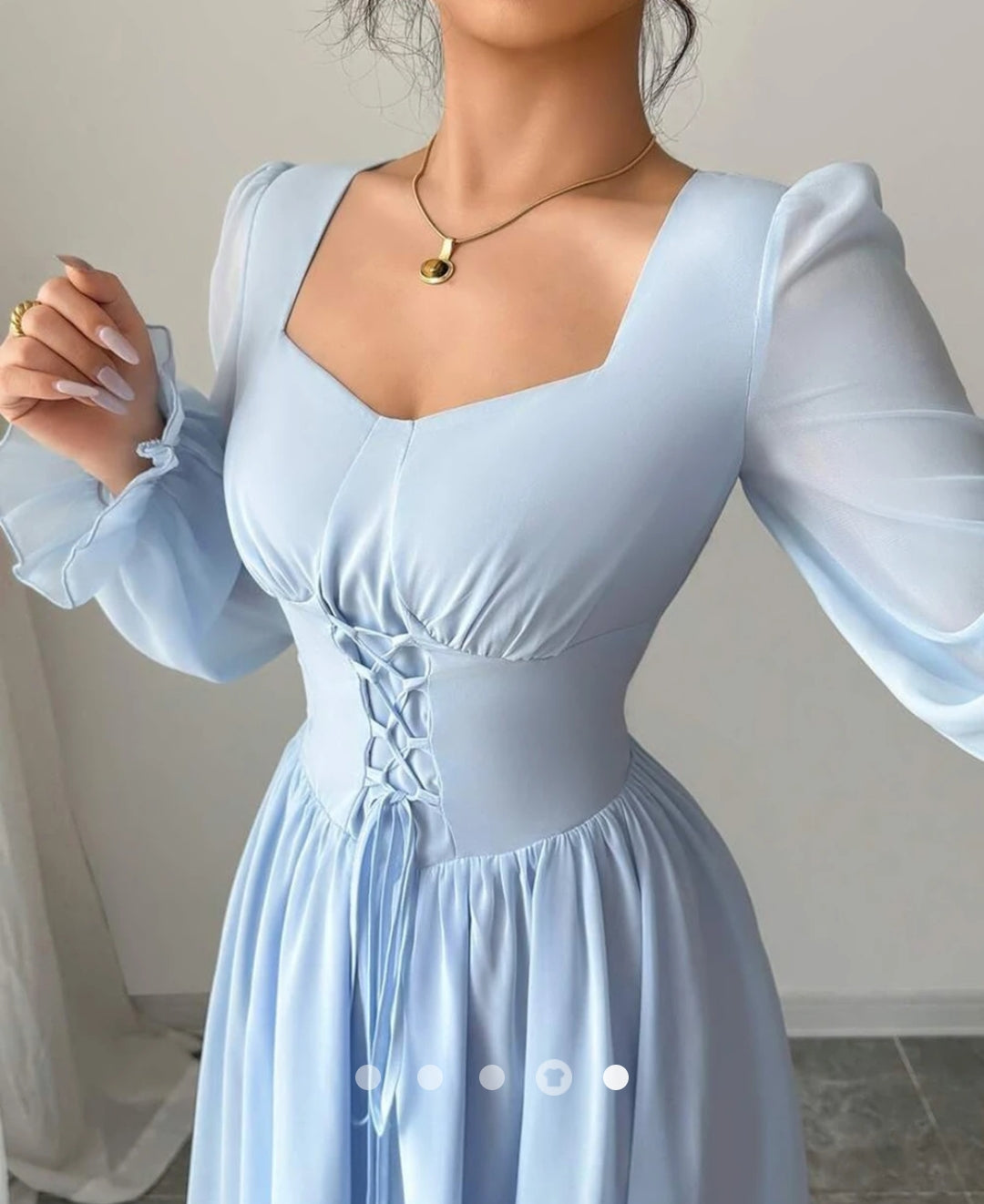 Drawstring A-Line Dress