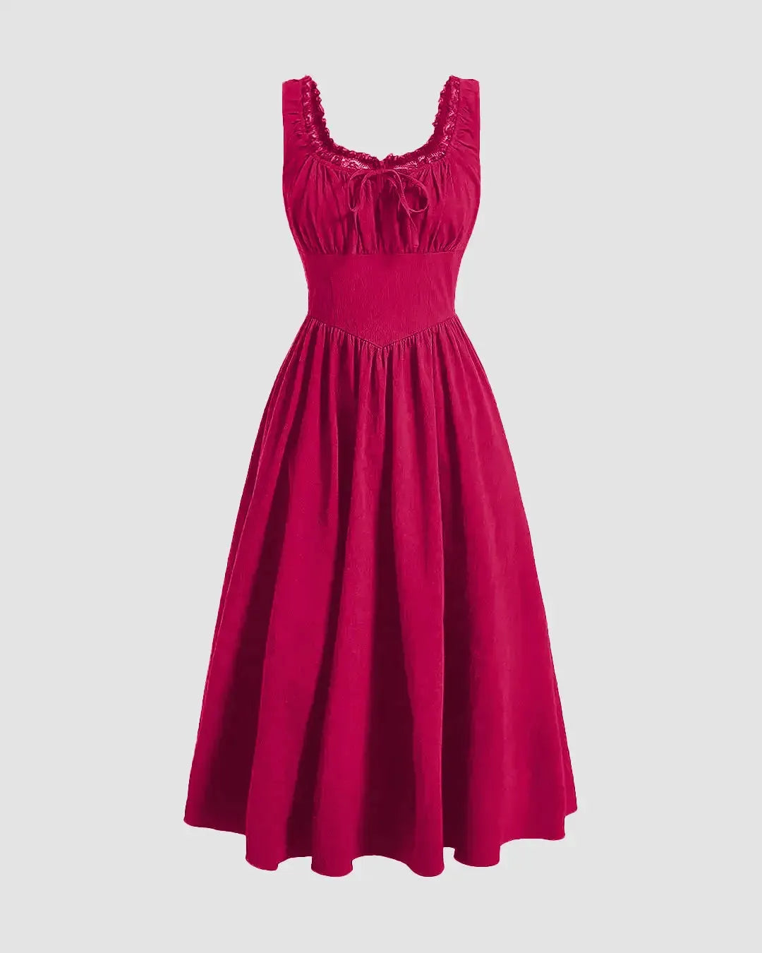 Solid Ruched Bust Dress
