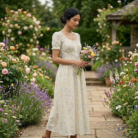 Lace Trimmed Midi Dress