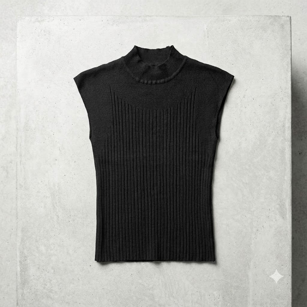 Mock Neck Cap Sleeve Top