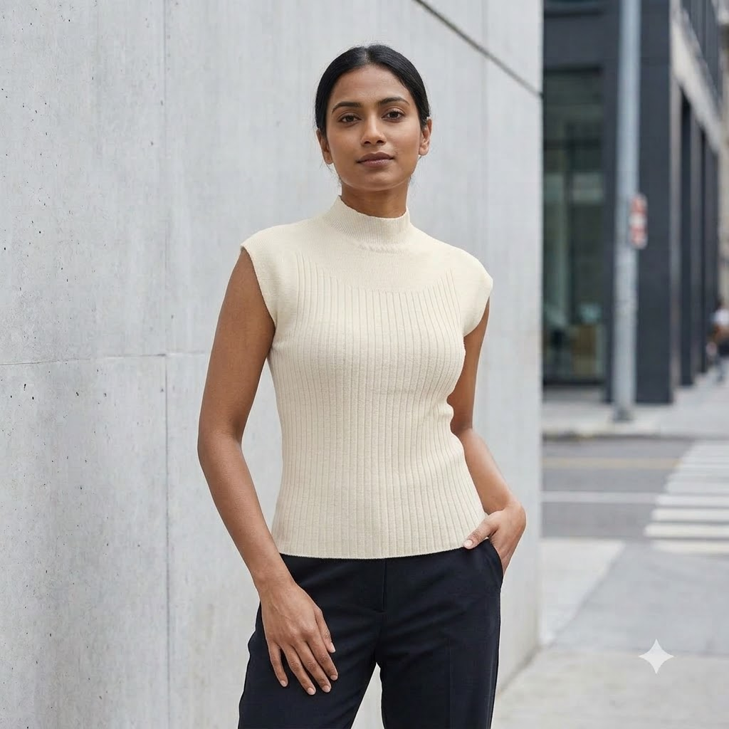 Mock Neck Cap Sleeve top