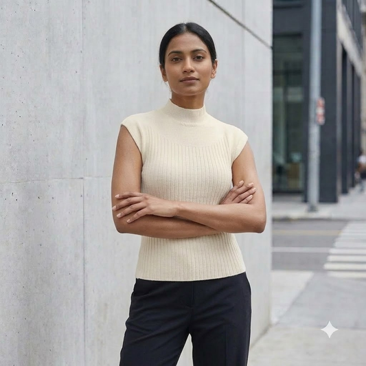 Mock Neck Cap Sleeve top