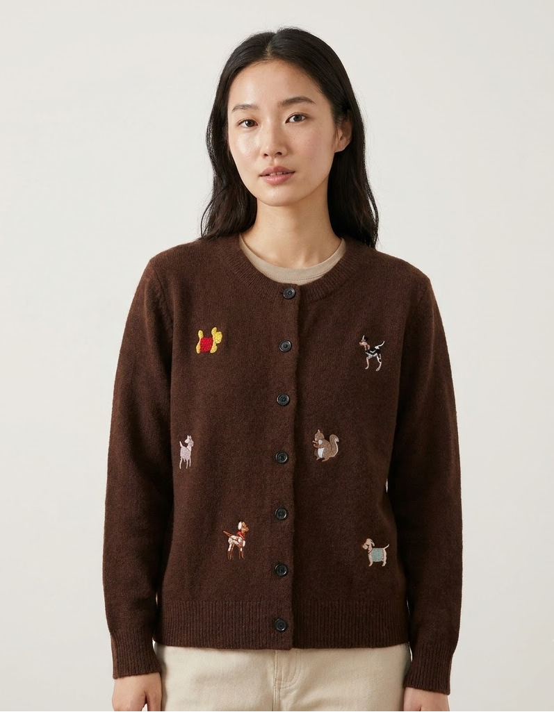 Embroidered Knit Cardigan