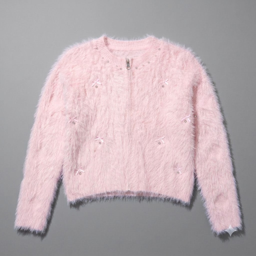 Faux Fur Bow Zipper