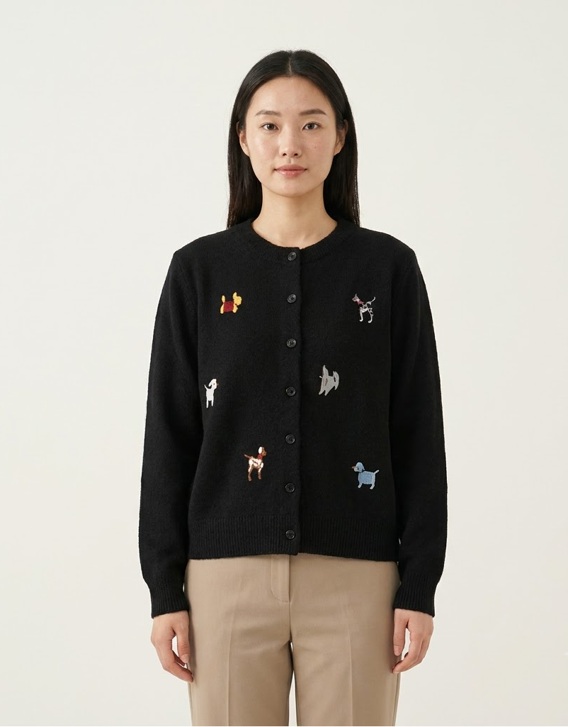 Embroidered Knit Cardigan